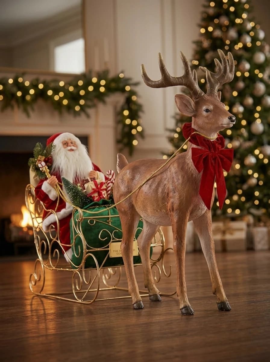 Santa Sleigh and Reindeer Set thumbnail 4