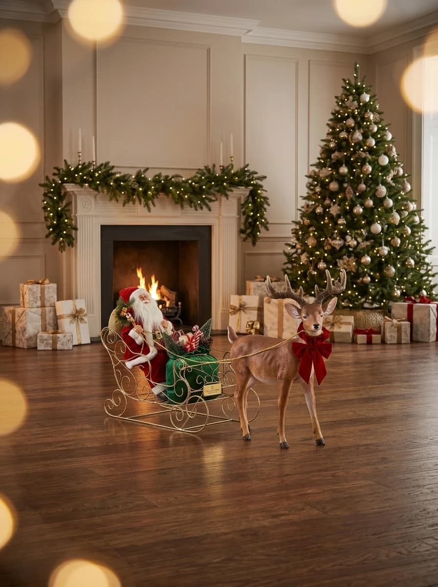 Santa Sleigh and Reindeer Set thumbnail 6